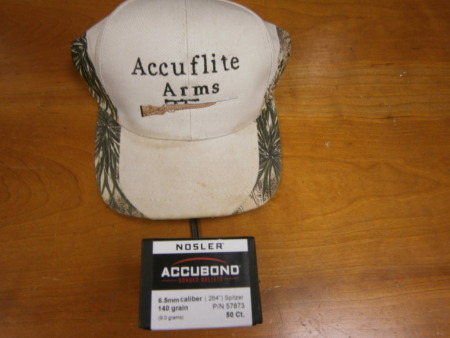 NOSLER ACCUBOND 6.5 MM 140GR SP; CODE 57873; ACCUFLITE ARMS;